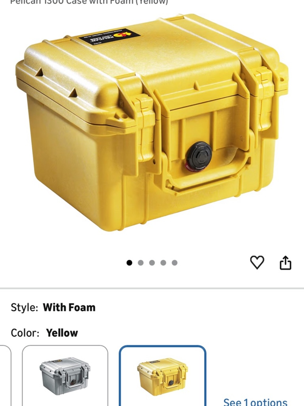 GoPro Yellow Hard Protective Camera Case with Foam Insert